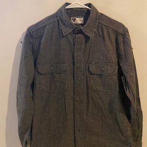 Tellason Clampdown Canvas Striped M Made in USA Shirt